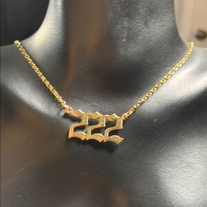 222 Angel Number Gold Necklace